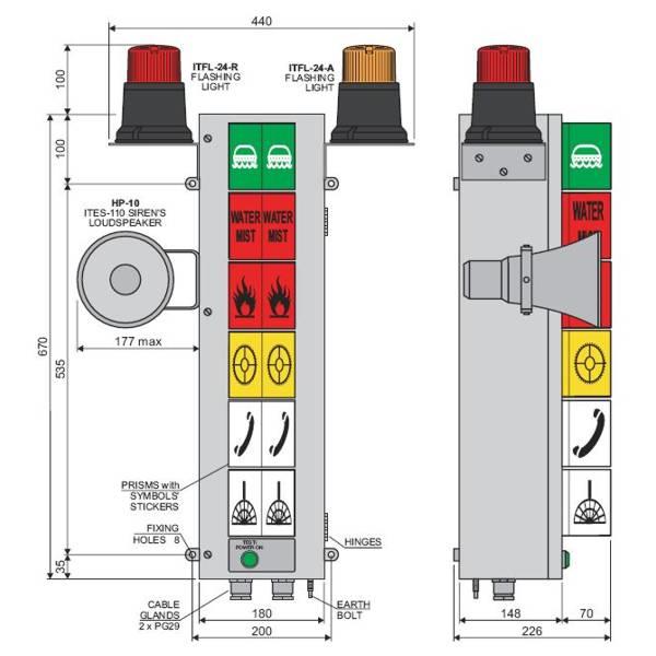 ITS06ER2302FL1S13825 Inelth ITS-06-ER-230-2FL-1S Light Column type ITS-06-ER-230-2FL-1S w/ 6 symbols i.a.t. I-13825