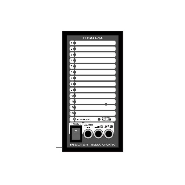 ITDAC-14-2 Inelth ITDAC-14-2 Alarm unit ITDAC-14-2, 24vDC 13 binary inputs, flush mounting